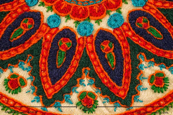 رومیزی گرد پته دوزی سایز 30