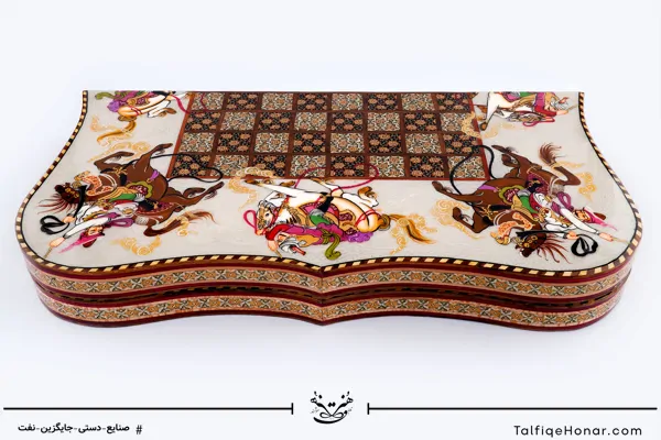 تخته نرد دالبری خاتم طرح چوگان (10002)