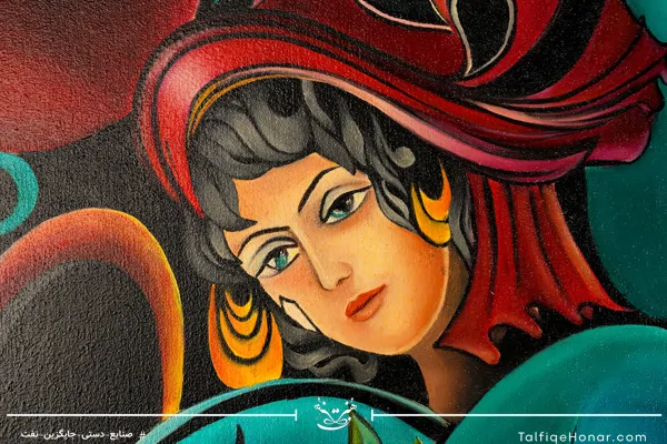 تابلو نقاشی رنگ روغن طرح جام هستی سایز 100*70