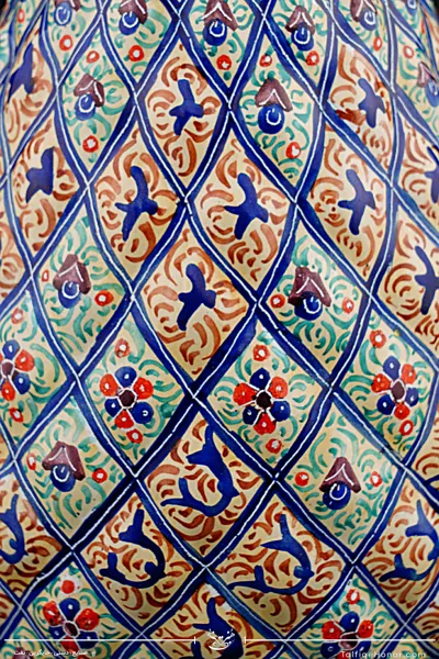 پارچ قلدار طرح اسلیمی مینا کاری سایز 20 کد 001(10604)