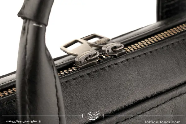  کیف اداری چرم فلوتر گاوی مشکی سایز 30*40