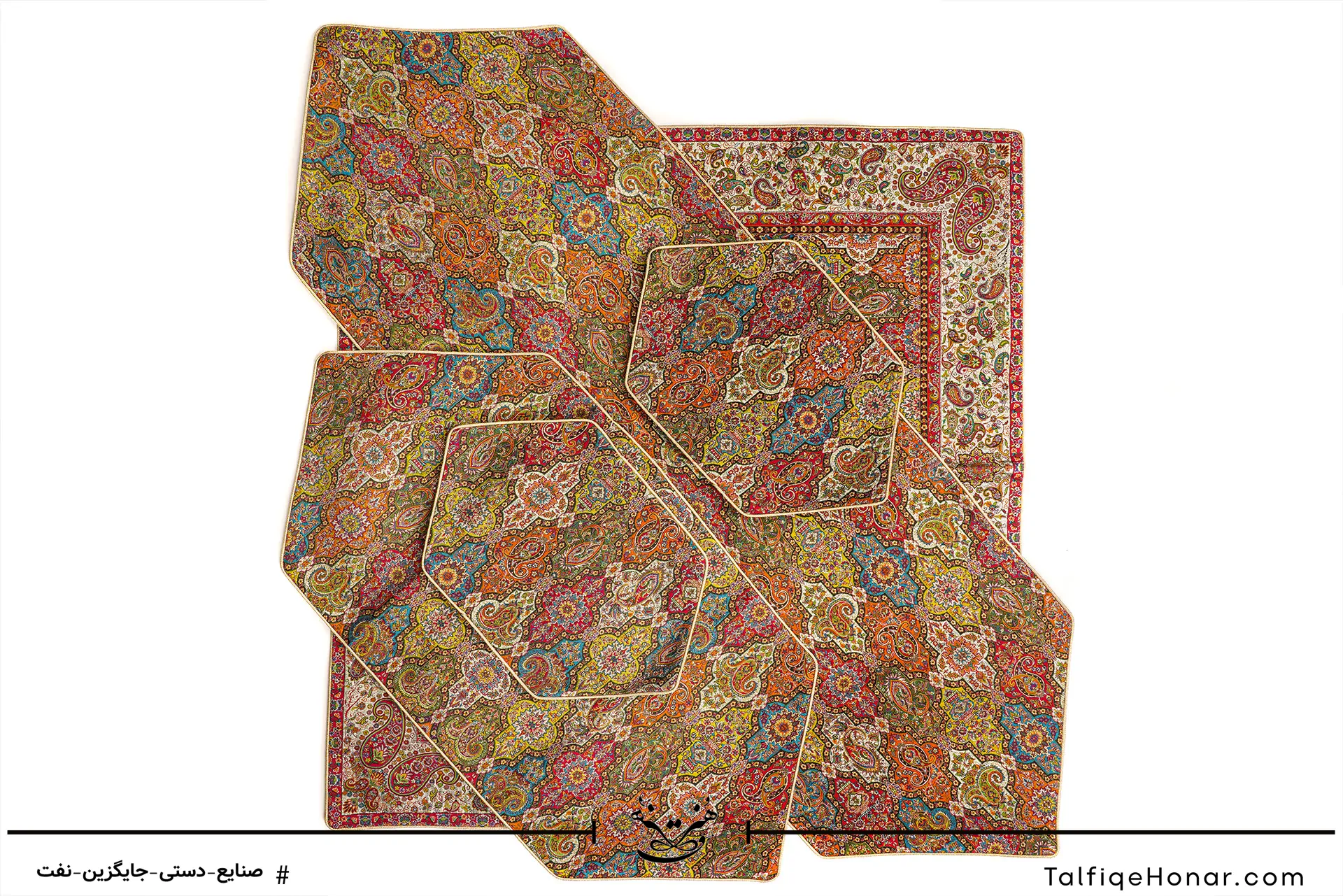 ست رومیزی ترمه طرح پارمیس