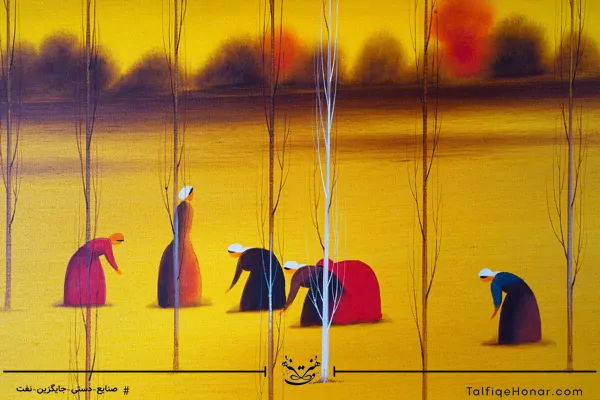  تابلو نقاشی رنگ روغن مزرعه سایز 100*70