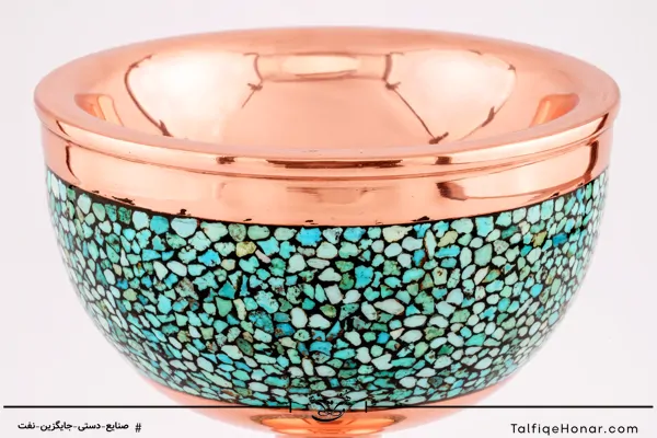 سنگاب مس فیروزه کوب سایز 18 کد 001(10002)