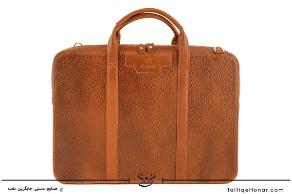 کیف اداری چرم فلوترگاوی قهوه ای روشن سایز 30*40