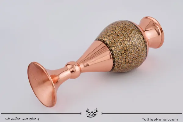گلدان صراحی مس خاتم سایز 25(10494)