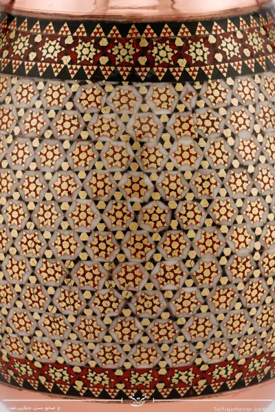گلدان صراحی مس خاتم سایز 25 کد 001(10482)