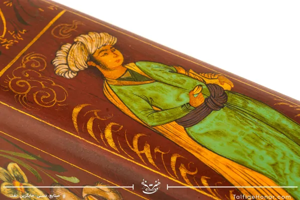  قلمدان چوب گردو نگارگری و گل و مرغ سایز33