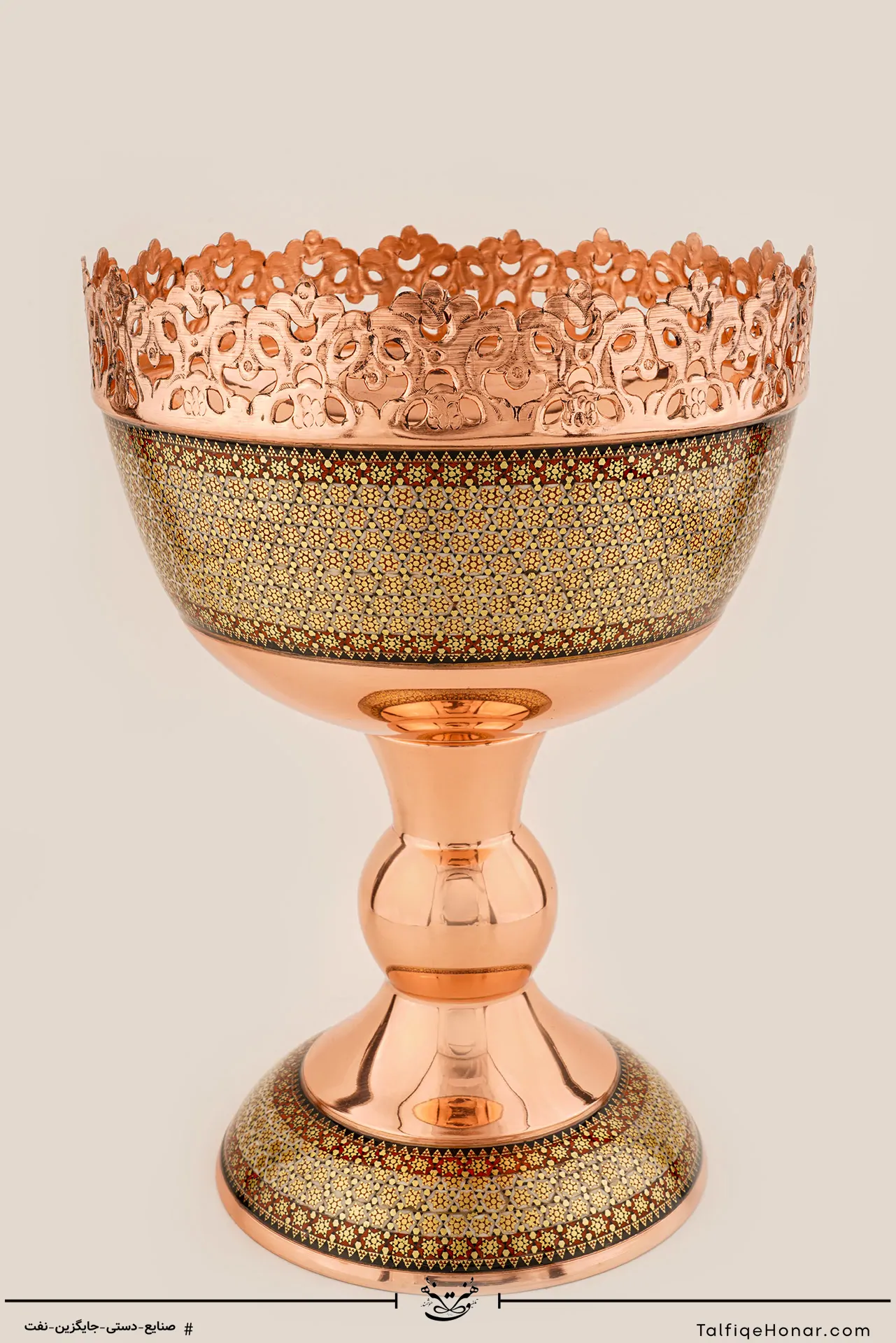 آجیل خوری مس خاتم کاری سایز 28