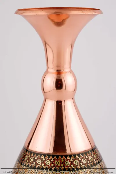 گلدان صراحی مس خاتم سایز 25 کد 001(10482)