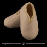 پاپوش نمدی  رنگ لیمویی سایز 21