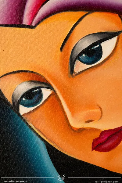 تابلو نقاشی رنگ روغن طرح جام هستی سایز 100*70