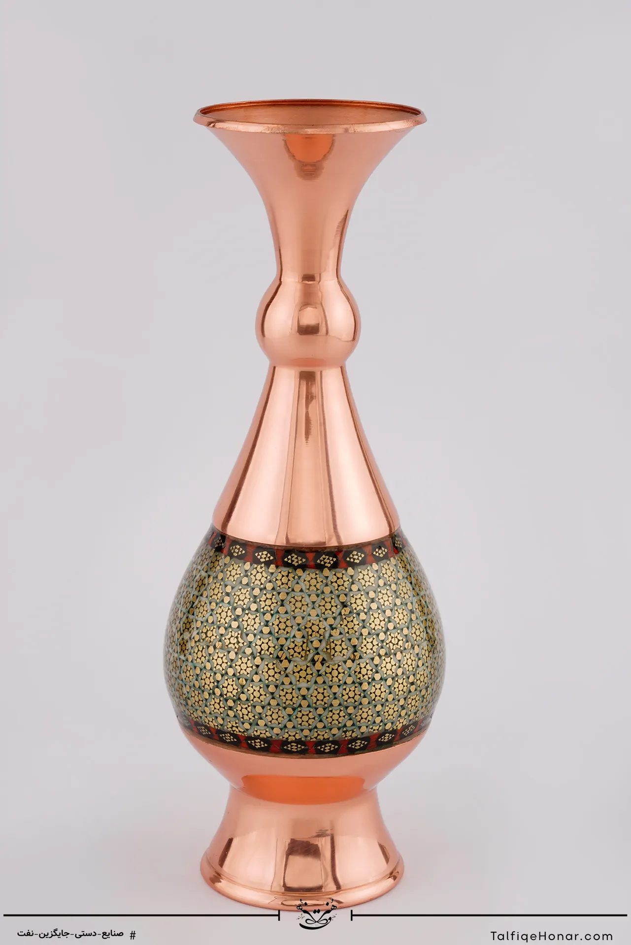 گلدان صراحی مس خاتم سایز 20(10494)