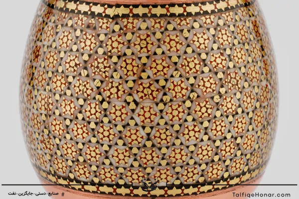 گلدان صراحی مس و خاتم سایز 20(10482)
