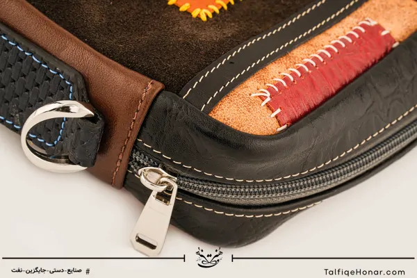 کیف چرم تکه دوزی دوشی زنانه