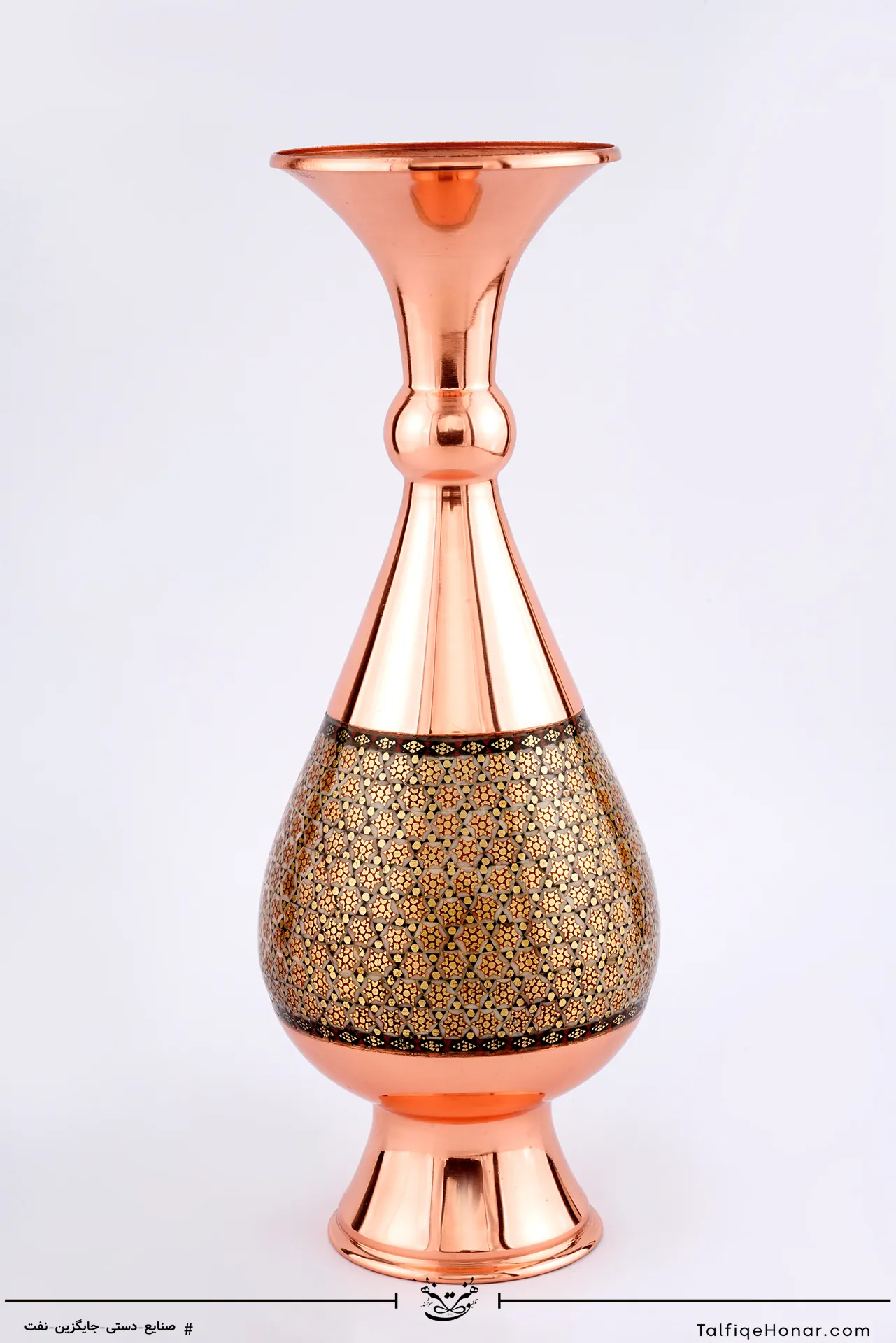 گلدان صراحی مس خاتم سایز 25(10494)