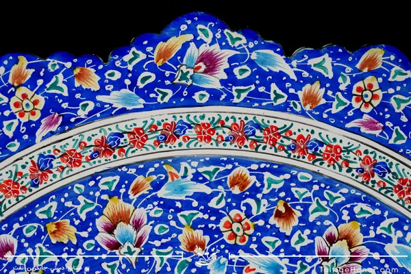 بشقاب مینا کاری گل و مرغ قطر 35(10514)