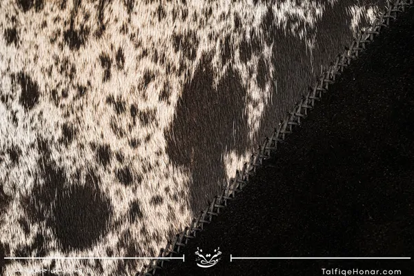 کیف چرم و پوست سیاه و سفید سایز 30*50