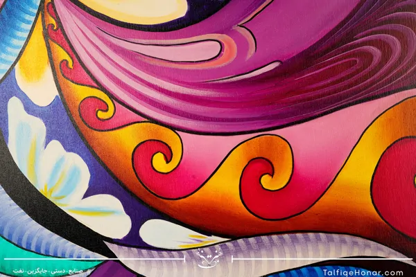  تابلو نقاشی رنگ روغن طرح گلی برای نیلوفر سایز 100*70