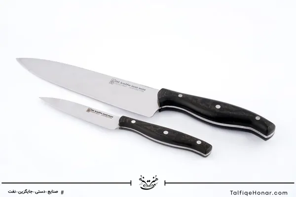 ست دو تایی چاقوی آشپزخانه با دسته میکارتا کوچک و سرآشپز