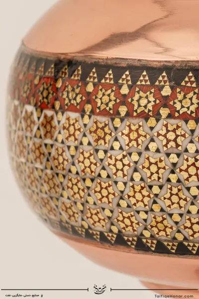 شکلات خوری مس خاتم کاری سایز 23 کد 002(10482)