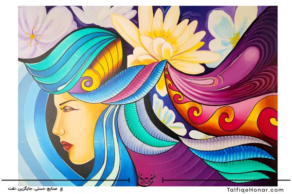  تابلو نقاشی رنگ روغن طرح گلی برای نیلوفر سایز 100*70