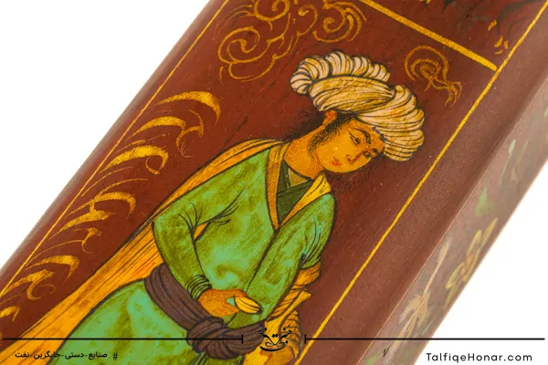  قلمدان چوب گردو نگارگری و گل و مرغ سایز33