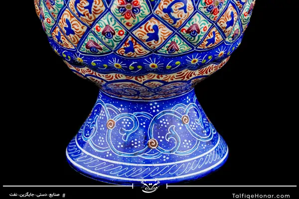 پارچ قلدار طرح اسلیمی مینا کاری سایز 20 کد 002(10604)