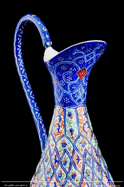 پارچ قلدار طرح اسلیمی مینا کاری سایز 20 کد 001(10604)