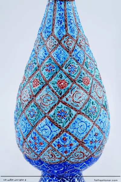 گلدان صراحی مینا کاری سایز 26 کد 002