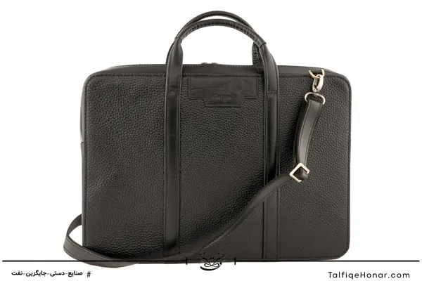  کیف اداری چرم فلوتر گاوی مشکی سایز 30*40