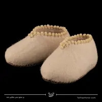 پاپوش نمدی  رنگ لیمویی سایز 21