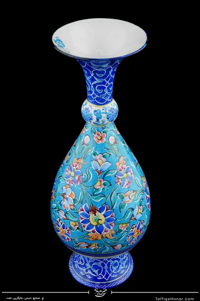 گلدان صراحی مینا کاری سایز 25(10670)