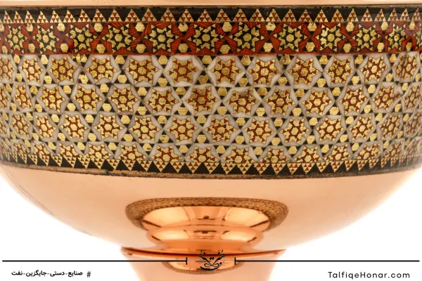 سنگاب مس خاتم کاری سایز 14