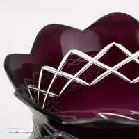 جفت شمعدان لاله ای تراش خورده با بدنه برنجی طرح خورشیدی