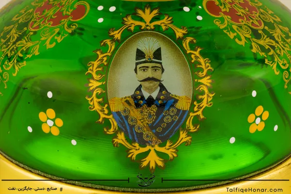 جفت لاله نوروز بلور تراش و نقاشی سبز سایز 15*15*64