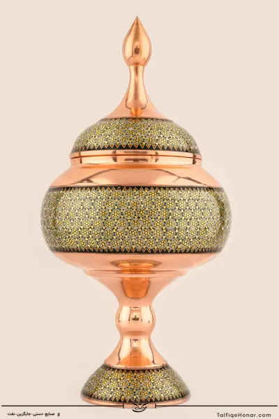 شکلات خوری مس خاتم کاری سایز 26 کد 002(10482)