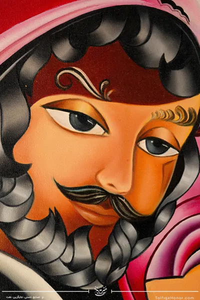 تابلو نقاشی رنگ روغن طرح جام هستی سایز 100*70