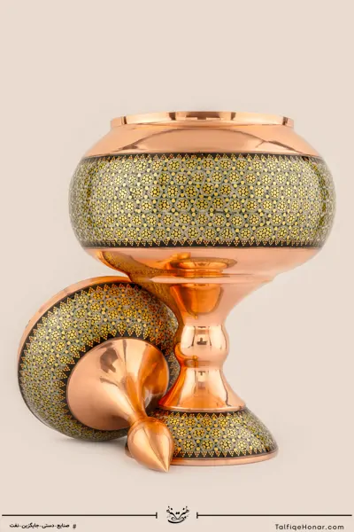 شکلات خوری مس خاتم کاری سایز 26 کد 002(10482)