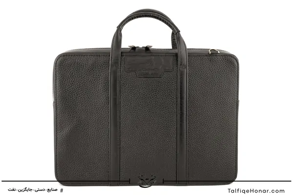  کیف اداری چرم فلوتر گاوی مشکی سایز 30*40