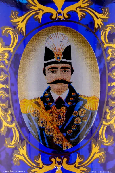 جفت لاله نوروز بلور تراش و نقاشی آبی سایز 15*15*64