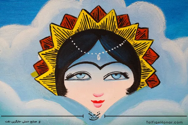 تابلو نقاشی رنگ روغن طرح دختر نوازنده سایز 100*70