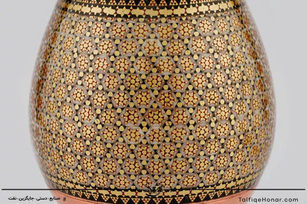 گلدان صراحی مس و خاتم سایز 25(10482)