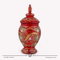شکلات خوری آبگینه نقاشی شده قرمز سایز 30
