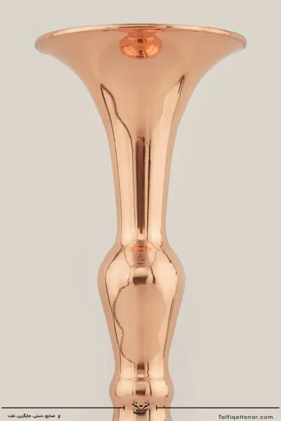 گلدان صراحی مس فیروزه کوبی سر شانه دار سایز 25(10002)