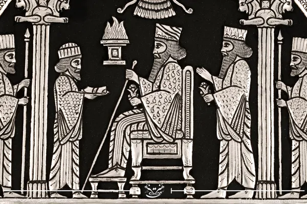 سینی مسی قلمزنی طرح هخامنشی قطر 30(10706)