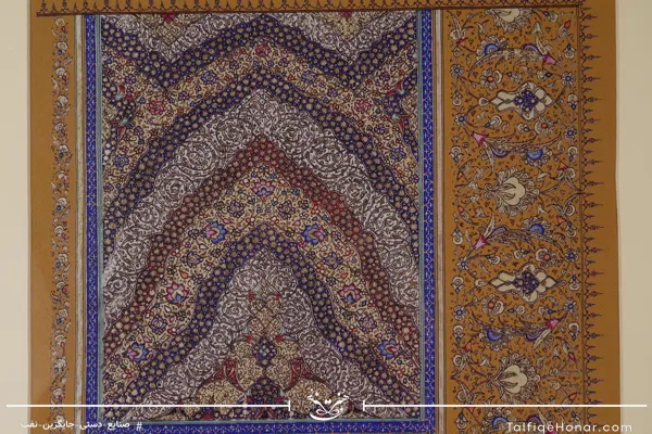 تابلو تذهیب خط شعر حافظ سبک قاجار با قاب چوبی