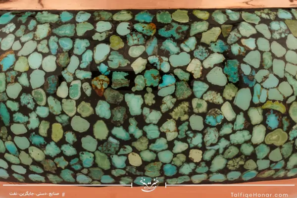 قندان مس فیروزه کوبی سایز20 کد 001(10002)