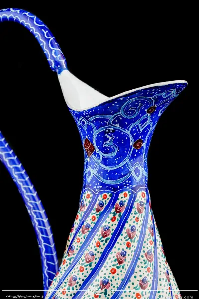  پارچ قلدار مینا کاری زمینه رنگ لاجوردی سایز 16(10604)