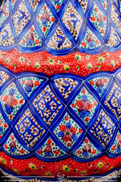 پارچ قلدار مینا کاری زمینه رنگ قرمز سایز 16(10604)